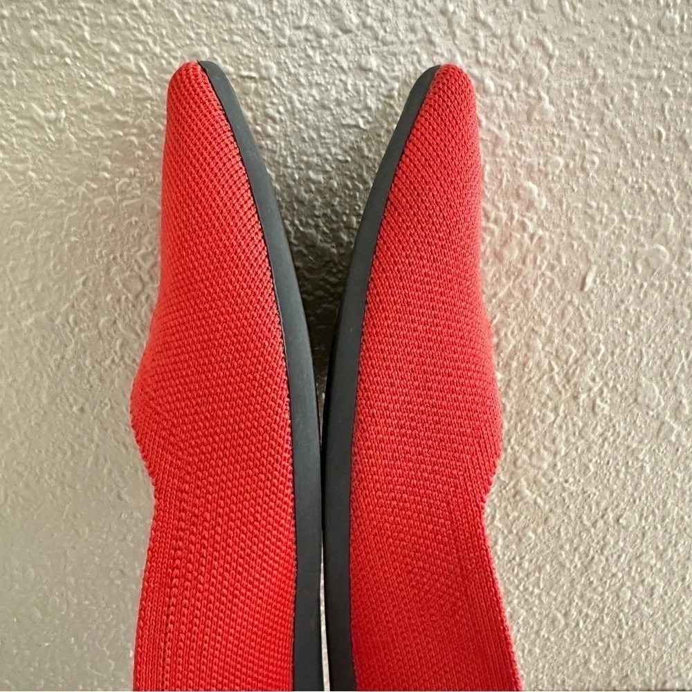 NWOT Rothy’s Women's The Point Flame Red Color Pointed-Toe Flats sz W10.5 - Picture 10 of 15
